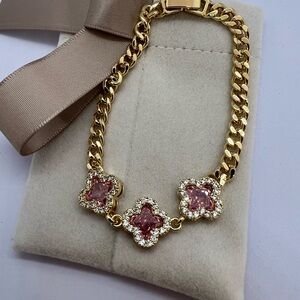 18k Gold filled Pink CloverBracelet NWOT